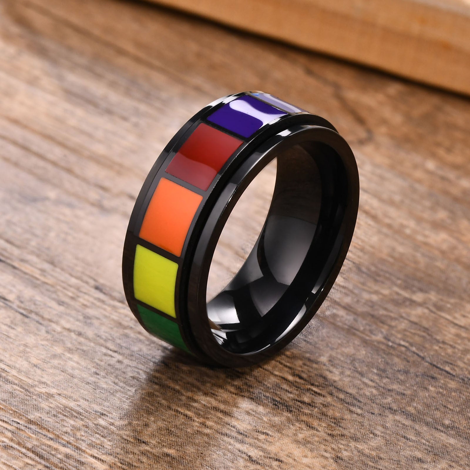 Anillo LGBT de acero de titanio al por mayor